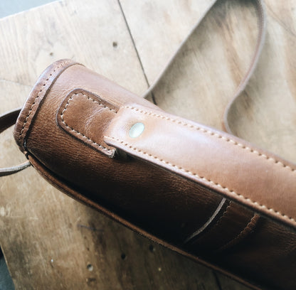 Vintage Bass Leather Cross Body Satchel