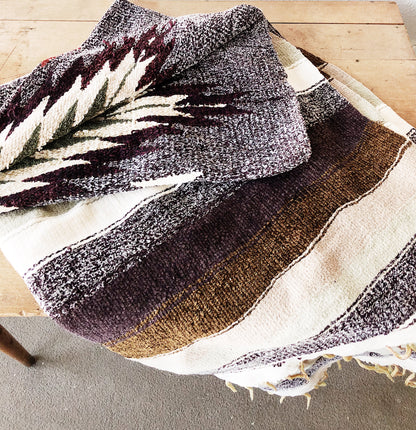 Vintage Chenille Mexican Blanket