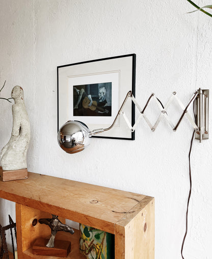 Mid Century Chrome Accordion Lamp