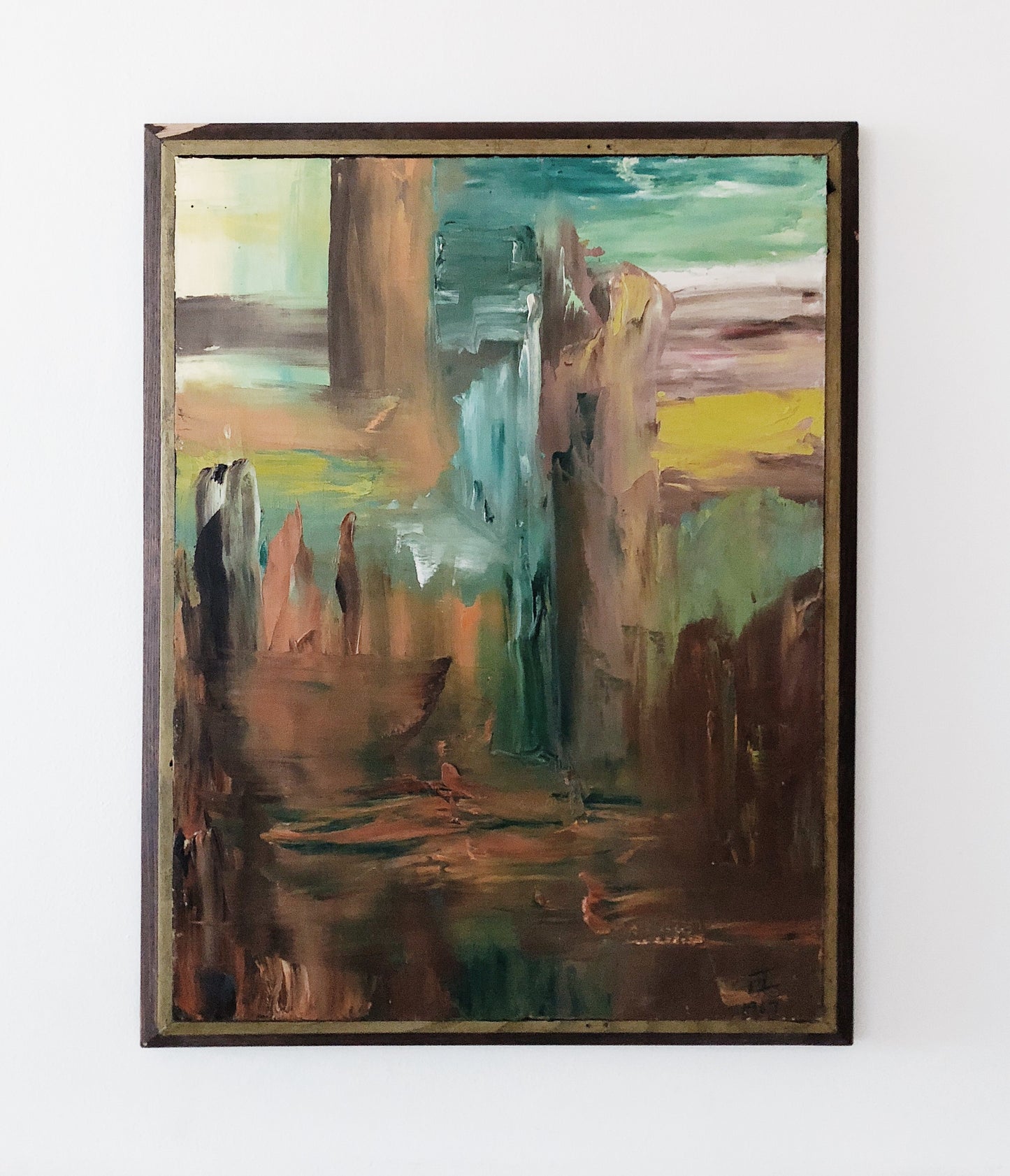 Vintage Mid Century Abstract Oil Painting