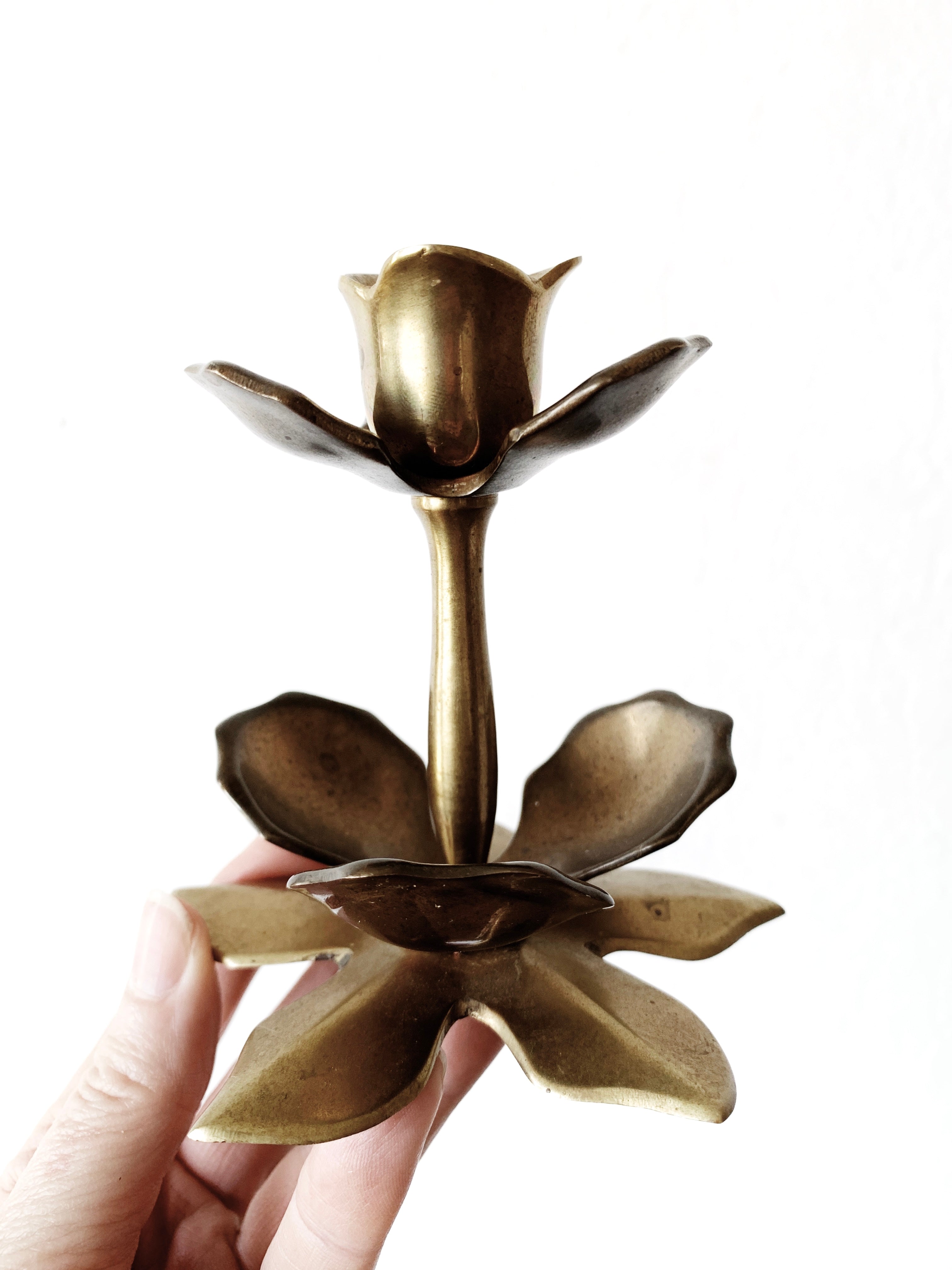 Antique Brass Candle Holders - Thumbnail 5