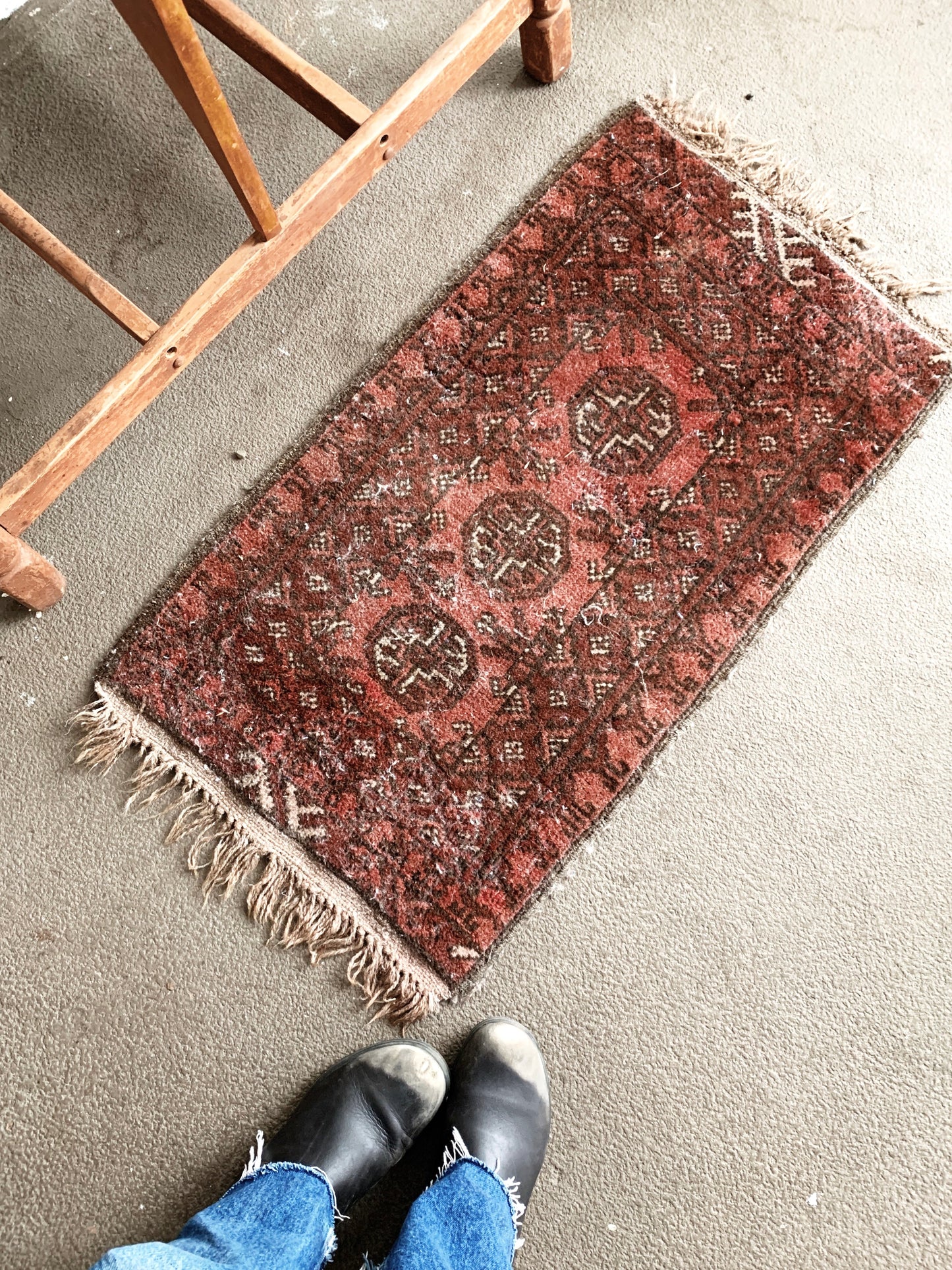 Vintage Hand Knotted Wool Rug