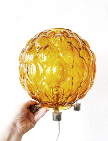 Vintage Amber Globe Lamp