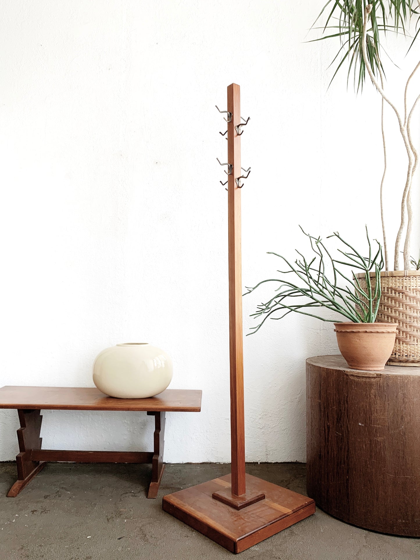 Vintage Wood Hall Tree