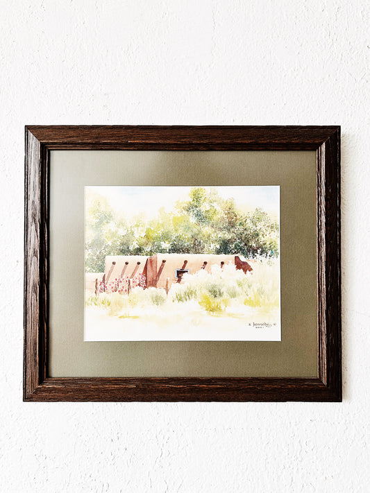 Vintage Framed Watercolor
