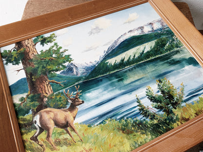 Large Vintage Framed Landscape Painting
