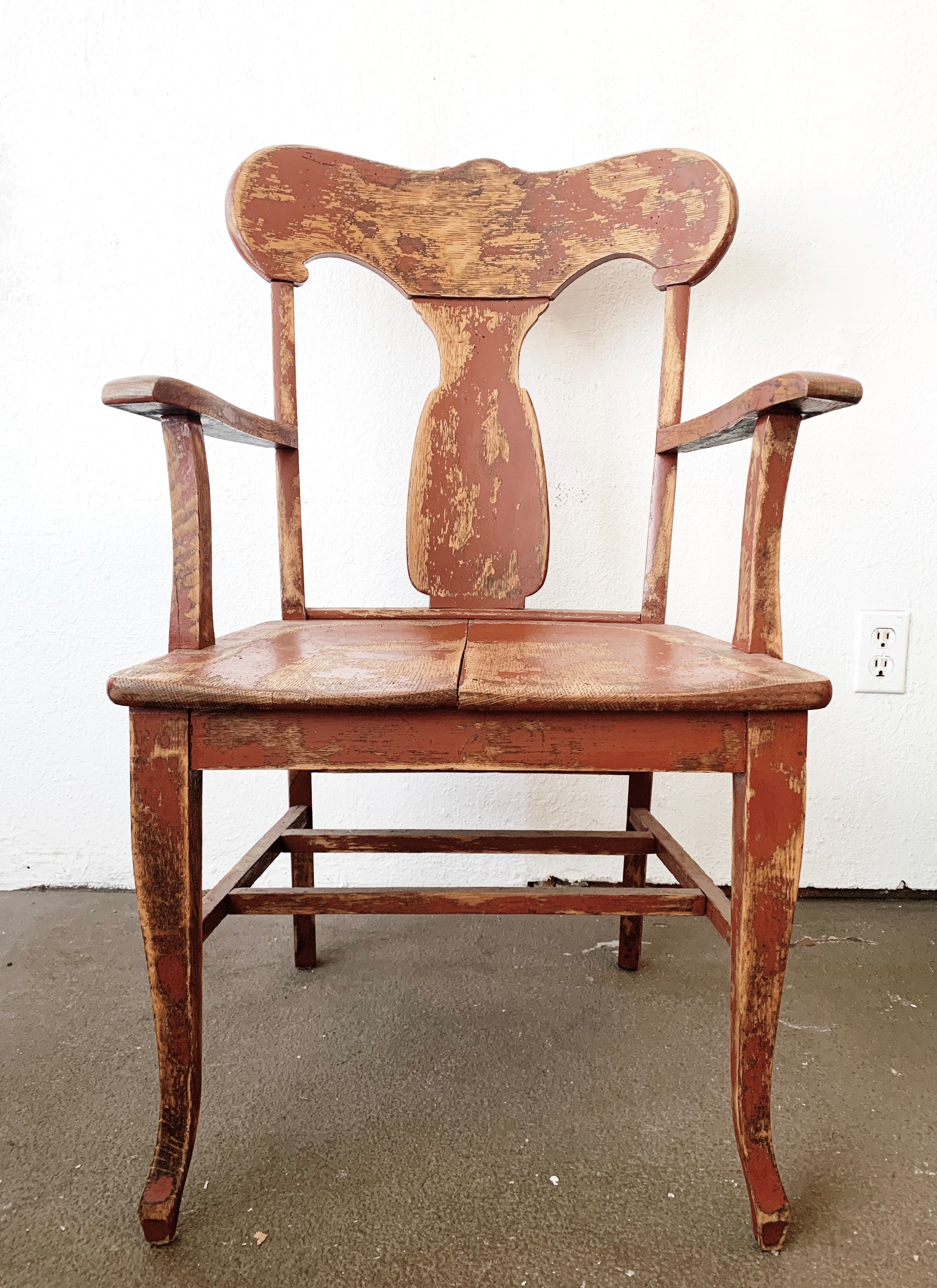 Antique Painted Wood Chair - Thumbnail 3