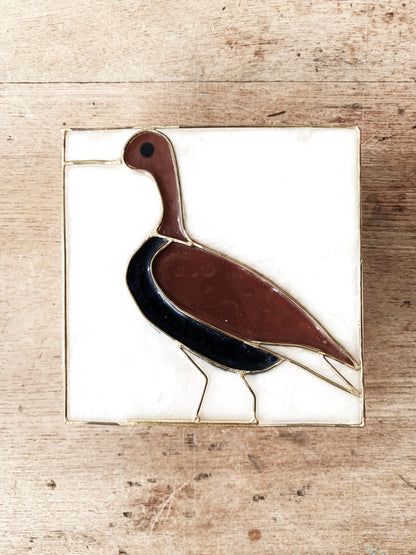 Vintage Shell and Brass Box