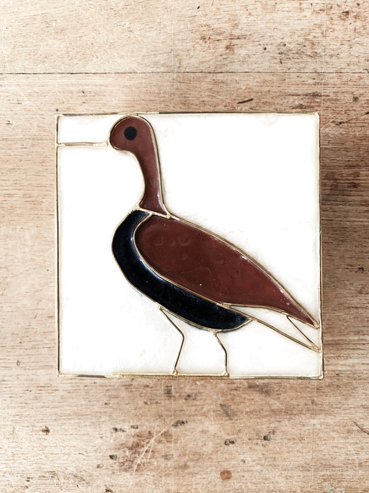 Vintage Shell and Brass Box