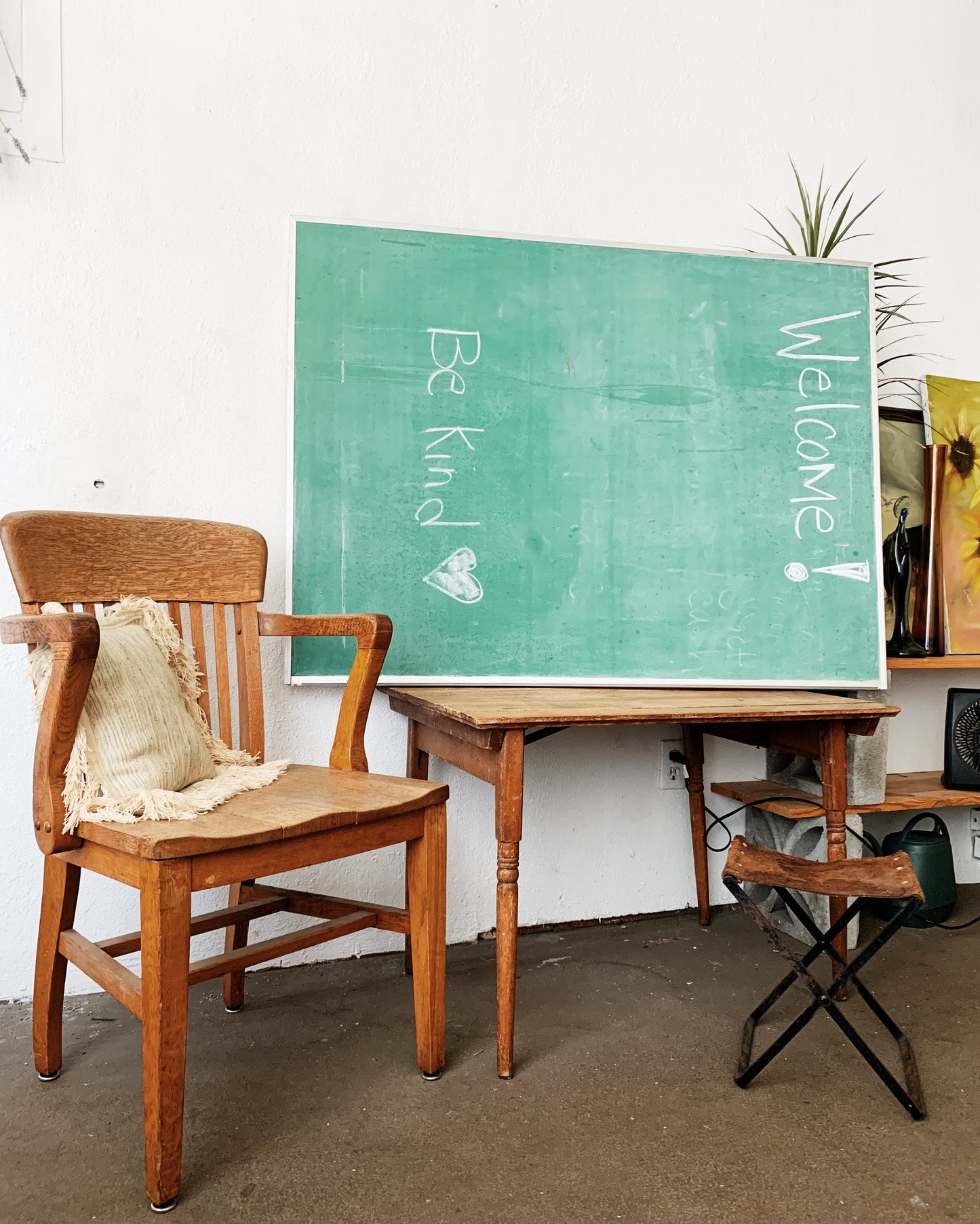 Large Vintage Industrial Chalkboard