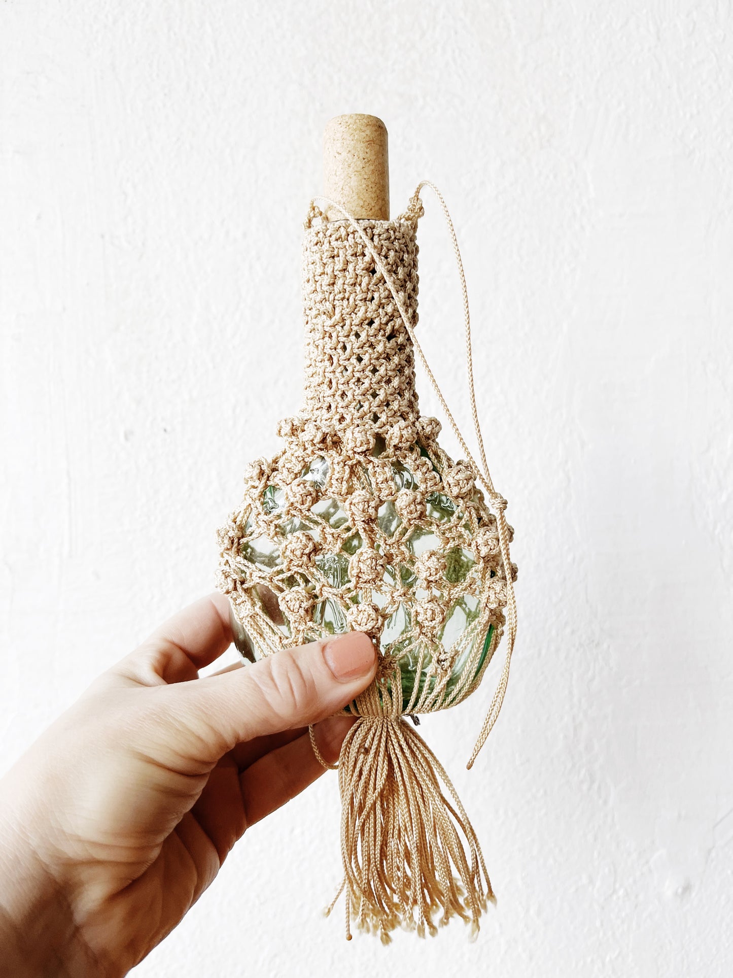 Vintage Macarame Wrapped Bottle