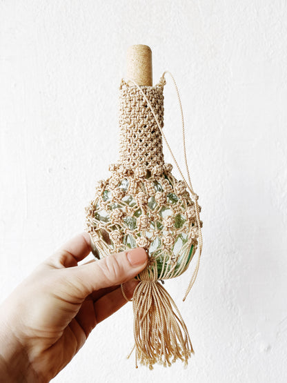Vintage Macarame Wrapped Bottle