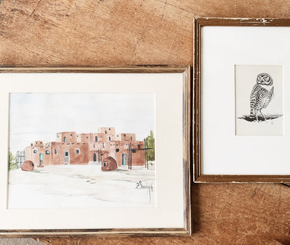 Antique Owl Framed Bookplate