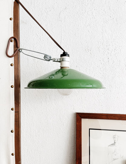 Vintage Enamel Industrial Lamp