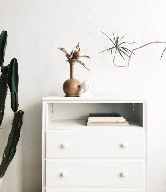 Vintage Wood Dresser with Shelf
