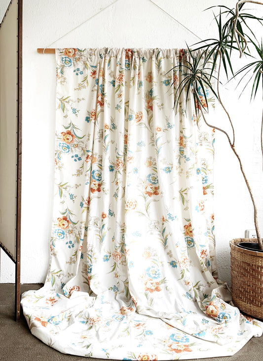 Vintage Floral Cotton Curtain