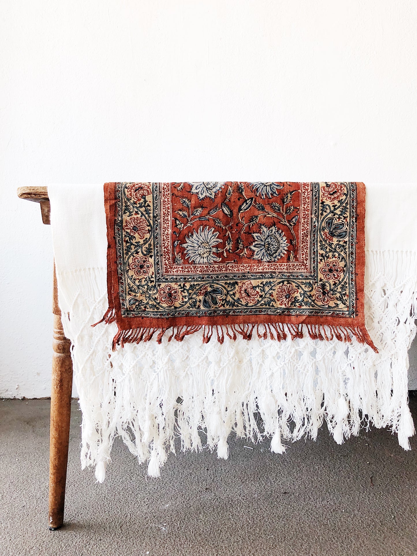 Vintage Cotton Fringed Textile