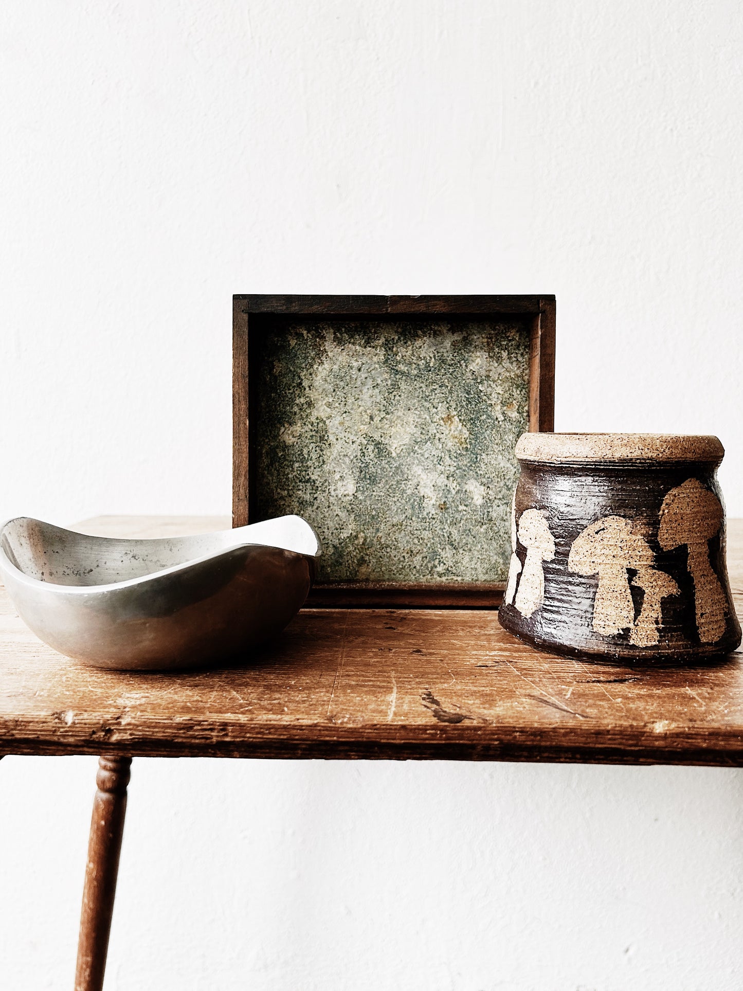 Vintage Mushroom Stoneware Vessel