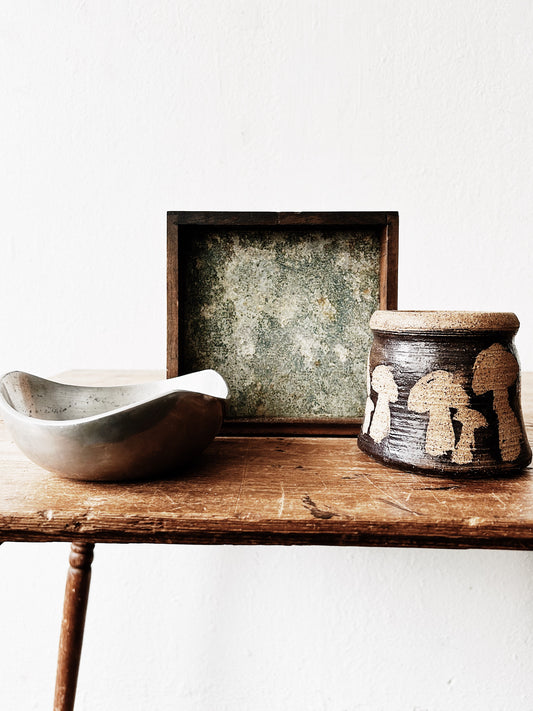 Vintage Mushroom Stoneware Vessel