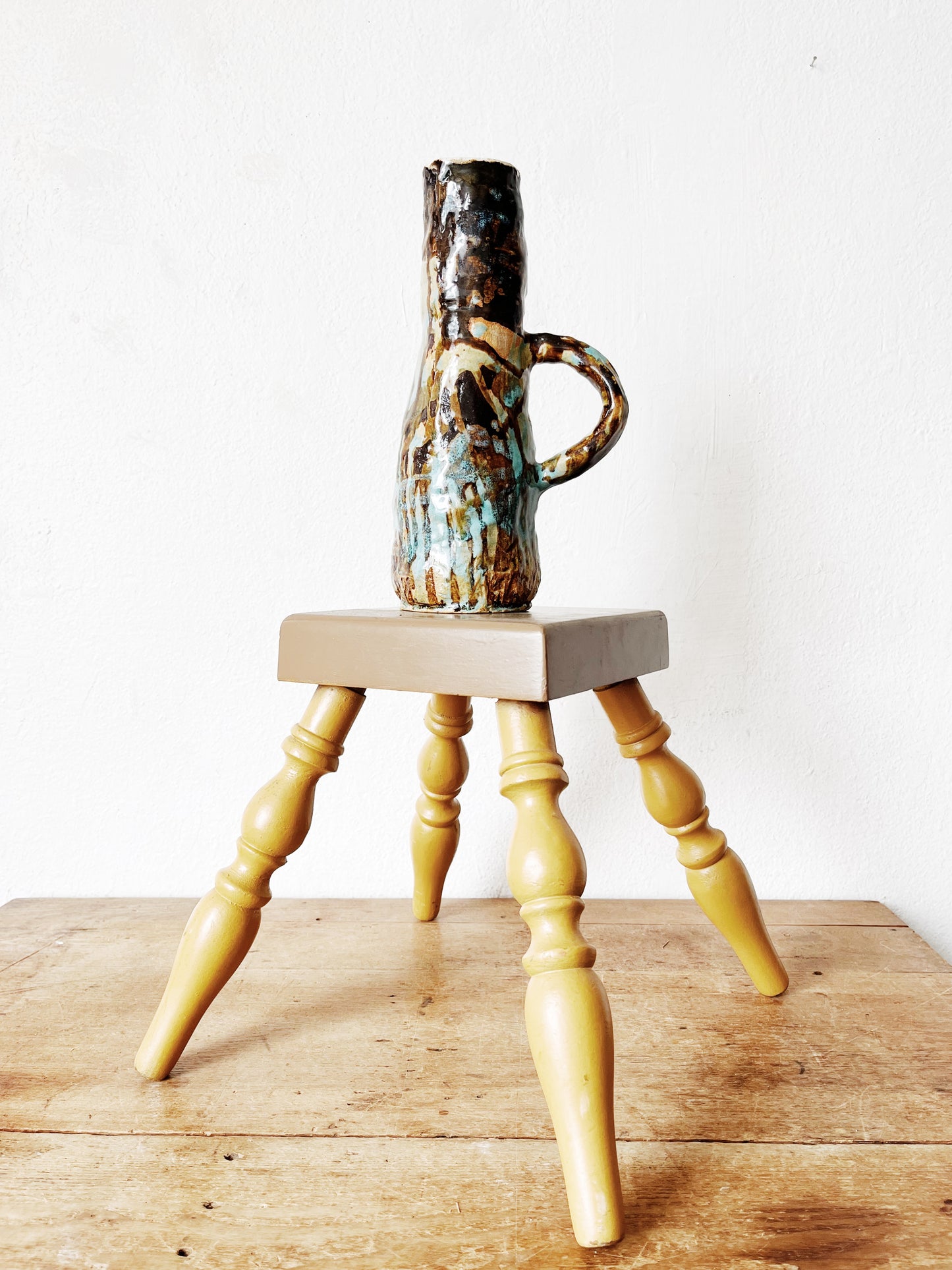 Vintage Drip Glazed Pitcher