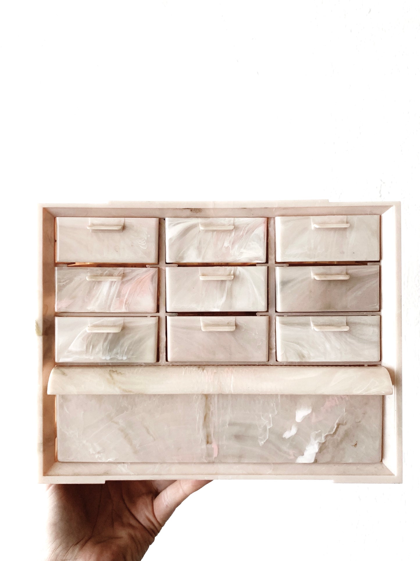 Mid Century Pink Marbleized Caddy