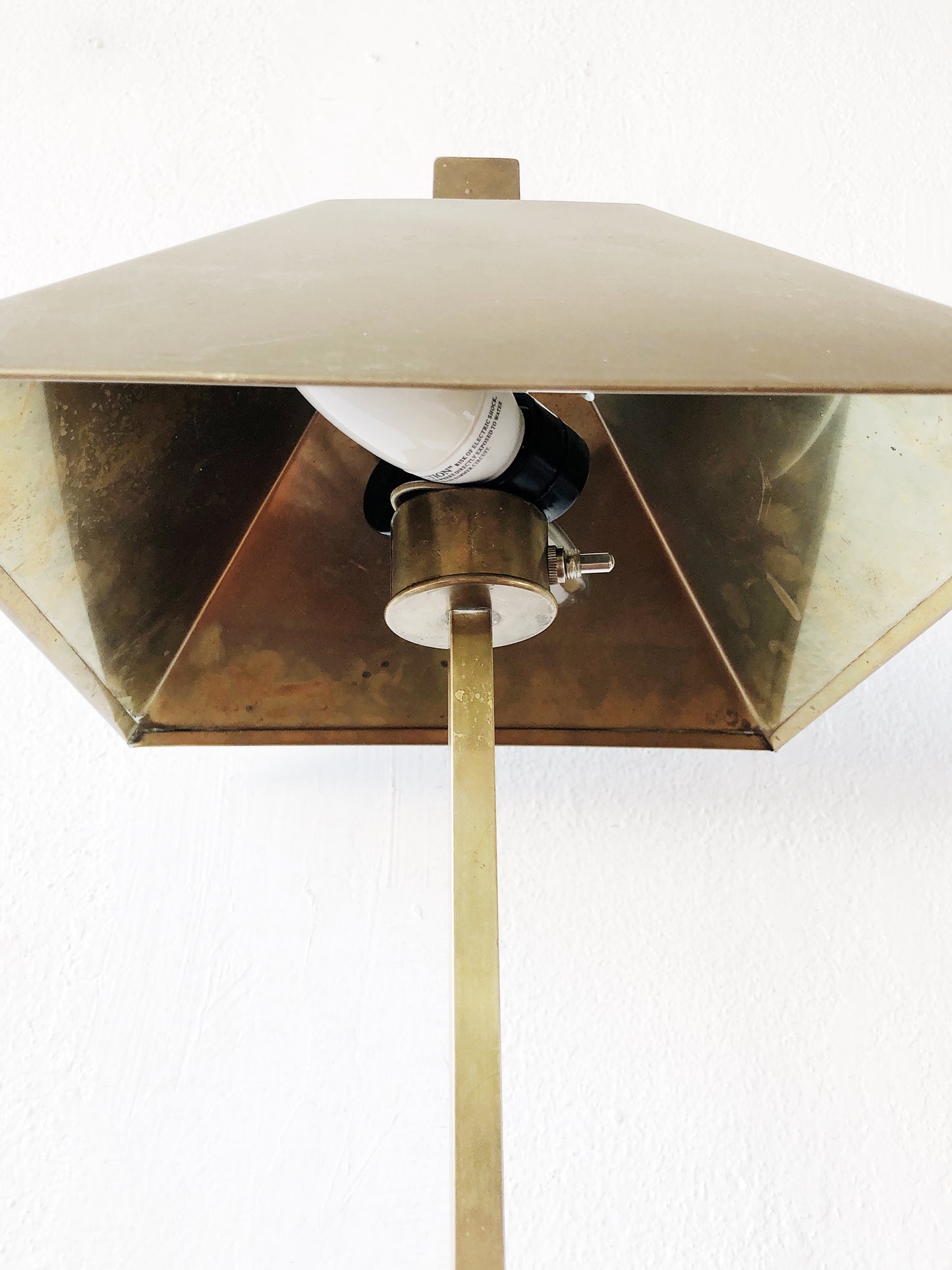 Vintage Modernist Solid Brass Lamp
