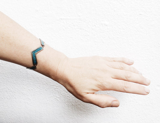 Vintage Mexican Turquoise Silver Bracelet