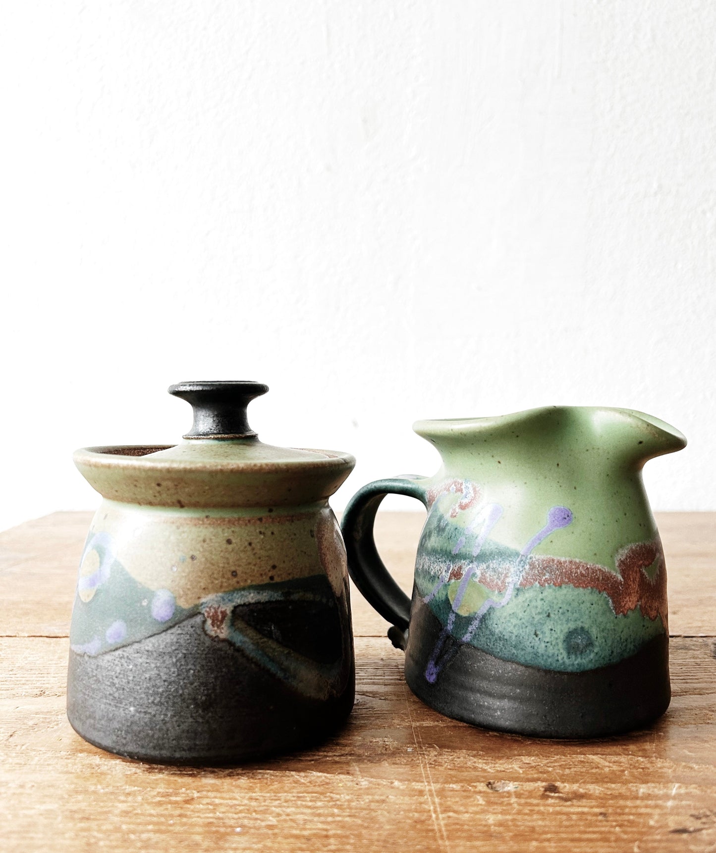 Cream and Sugar Pottery Set