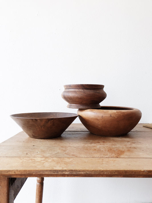 Vintage Wooden Bowl Collection