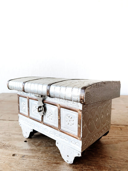 Pressed Tin and Copper Jewelry Chest