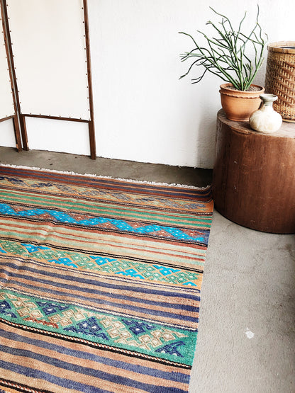 Vintage Turkish Cicim Kilim Rug