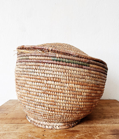 Extra Large Vintage Lidded Basket