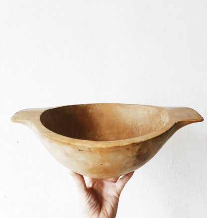 Antique Dough Bowl with Handles