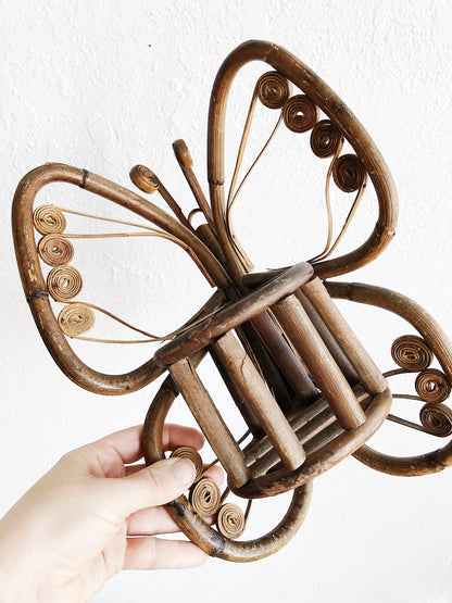 Vintage Bamboo Butterfly Planter
