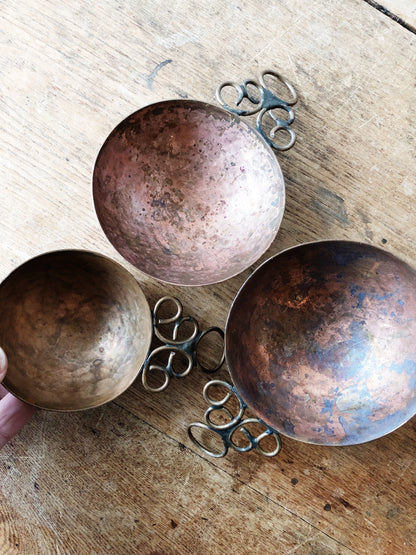 Vintage Hammered Copper Measuring Cups