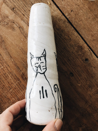 Handmade Vintage Cat Vase