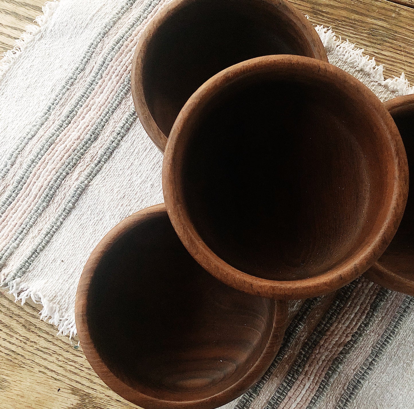 Vintage Set of Teak Bowls