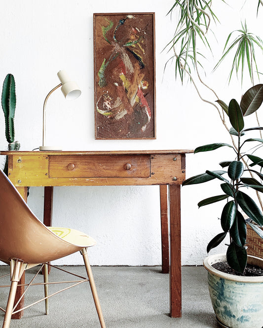 Vintage Handmade Wood Desk / Work Table