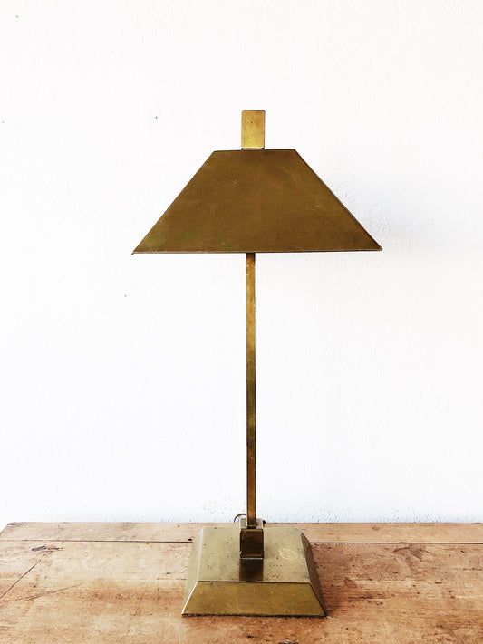 Vintage Modernist Solid Brass Lamp