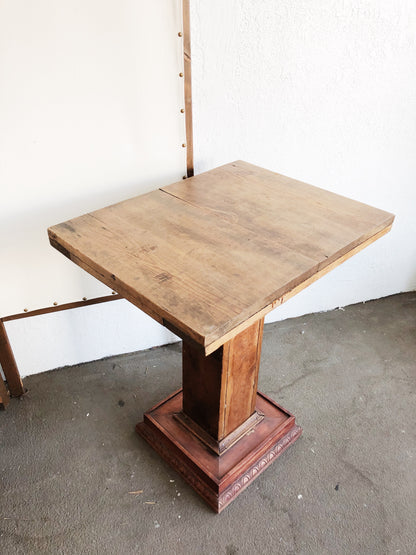 Antique Wood Pedestal Table