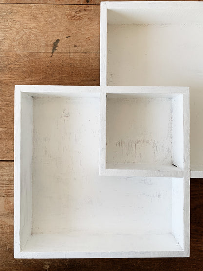 Vintage Wood Cubby Shelf