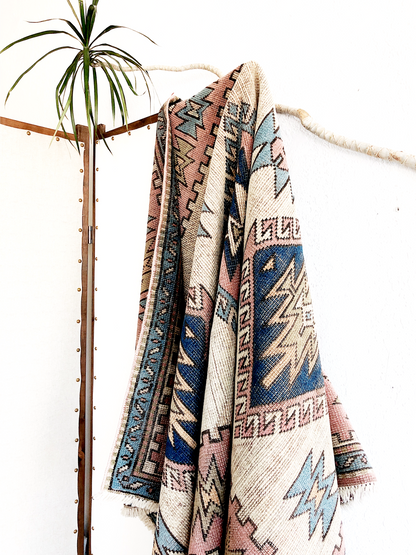 Vintage Turkish Kars Wool Kilim Rug