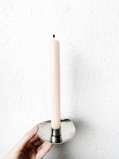 Mid Century Danish Stainless Steel Candle Holders
