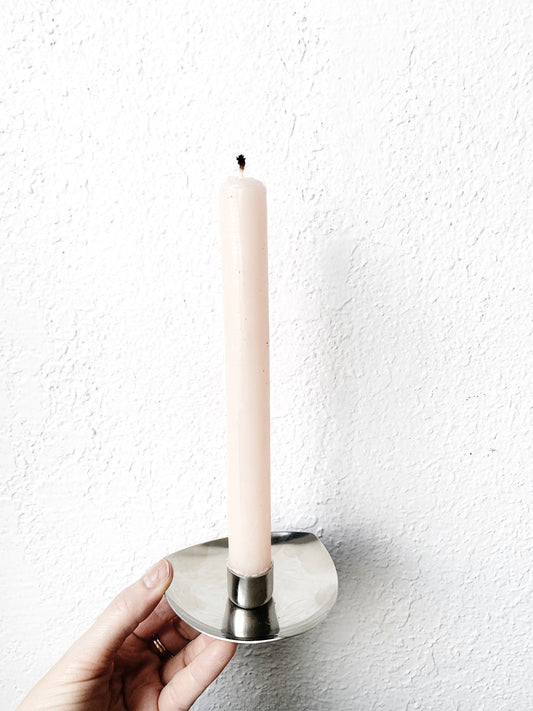 Mid Century Danish Stainless Steel Candle Holders