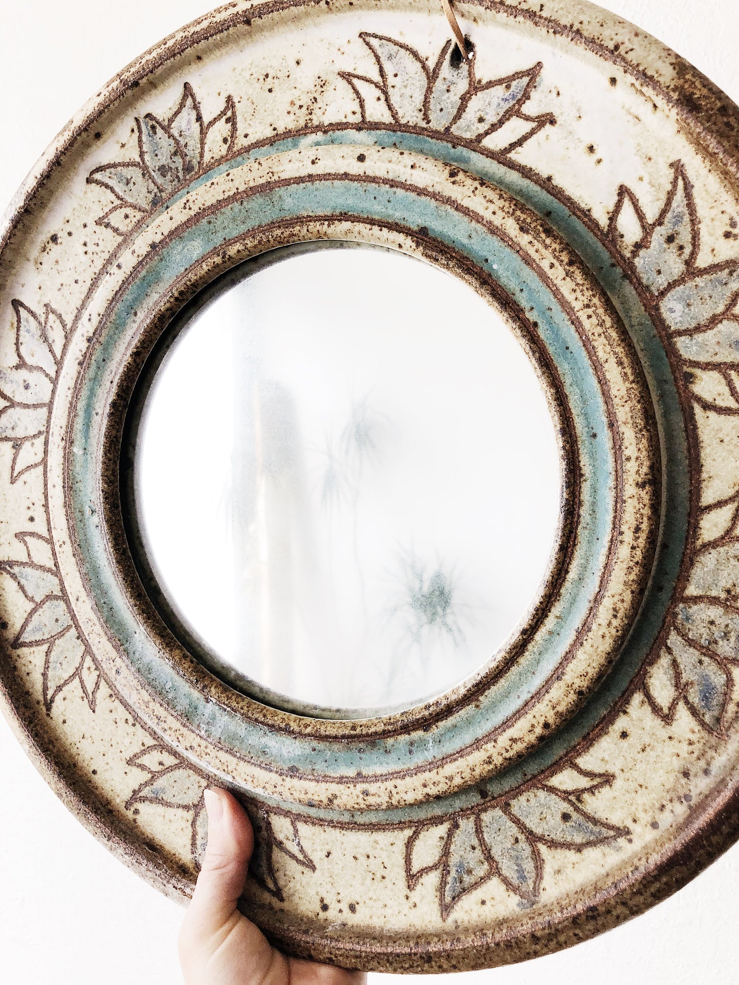 Vintage Round Ceramic Mirror