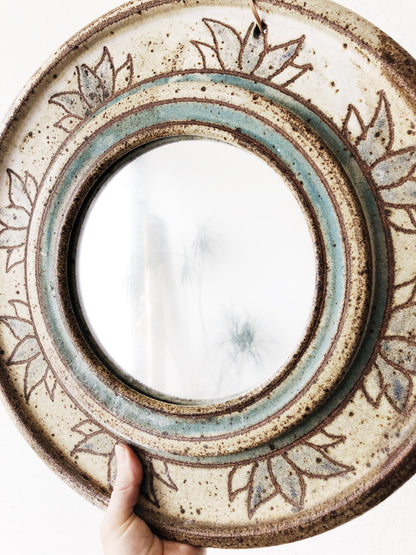 Vintage Round Ceramic Mirror