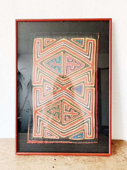 Antique Framed Mola Textile