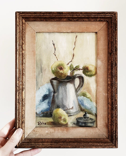 Antique Oil StillLife Painting