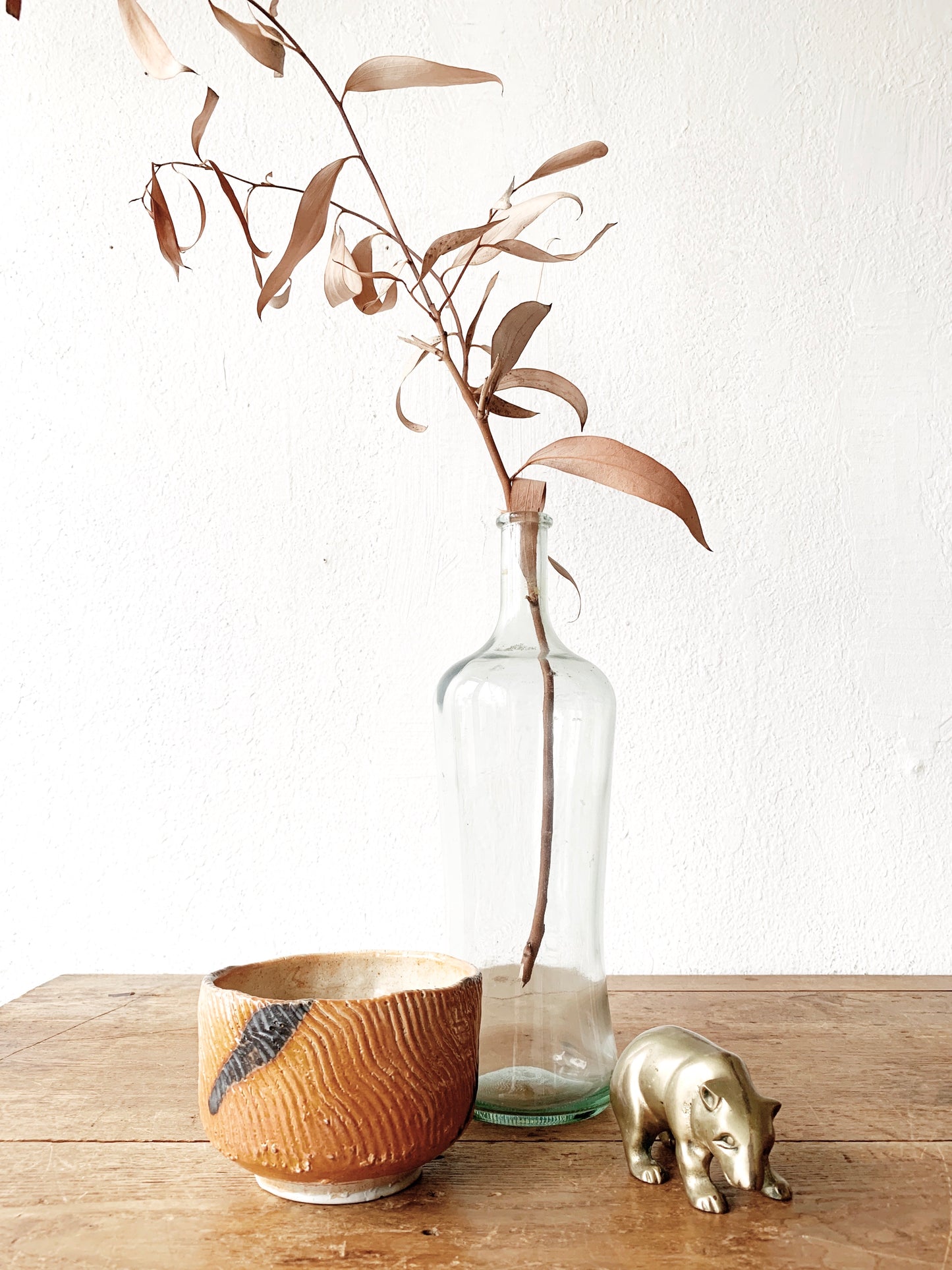 Large Vintage Glass Bottle Vase