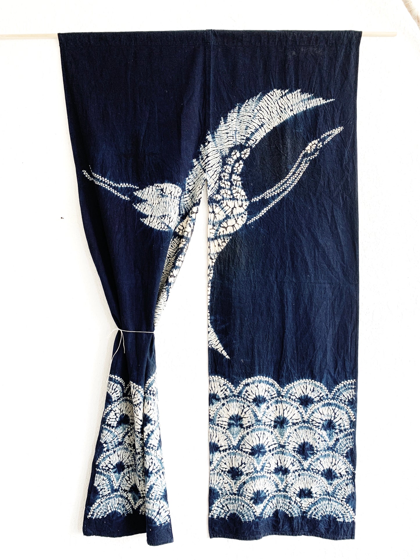 Indigo Dyed Cotton Batik Noren Curtain